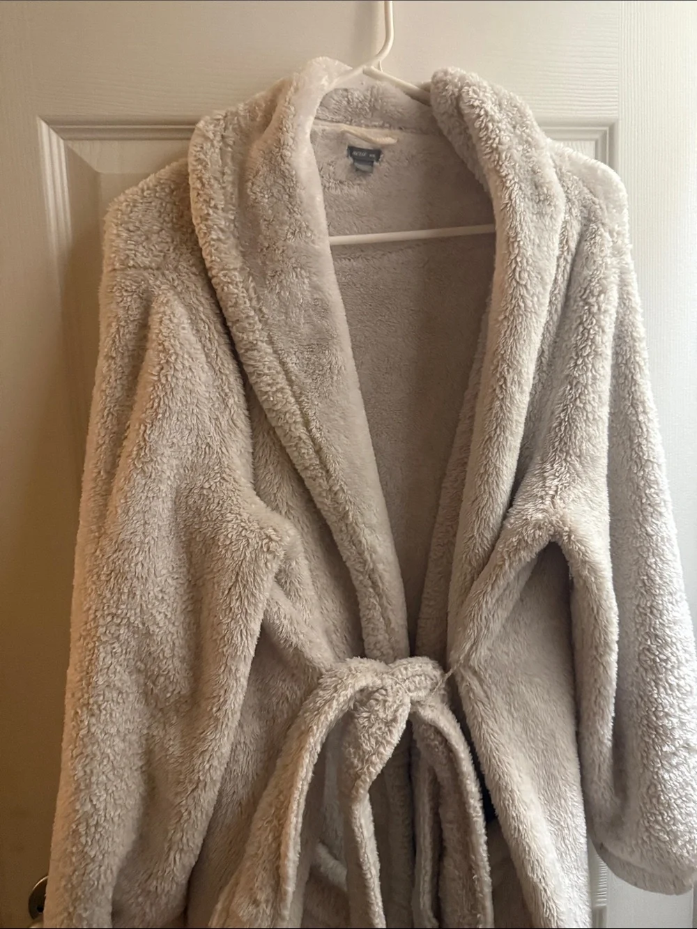aerie Plush Shawl-Collar Teddy Jacket - Cream